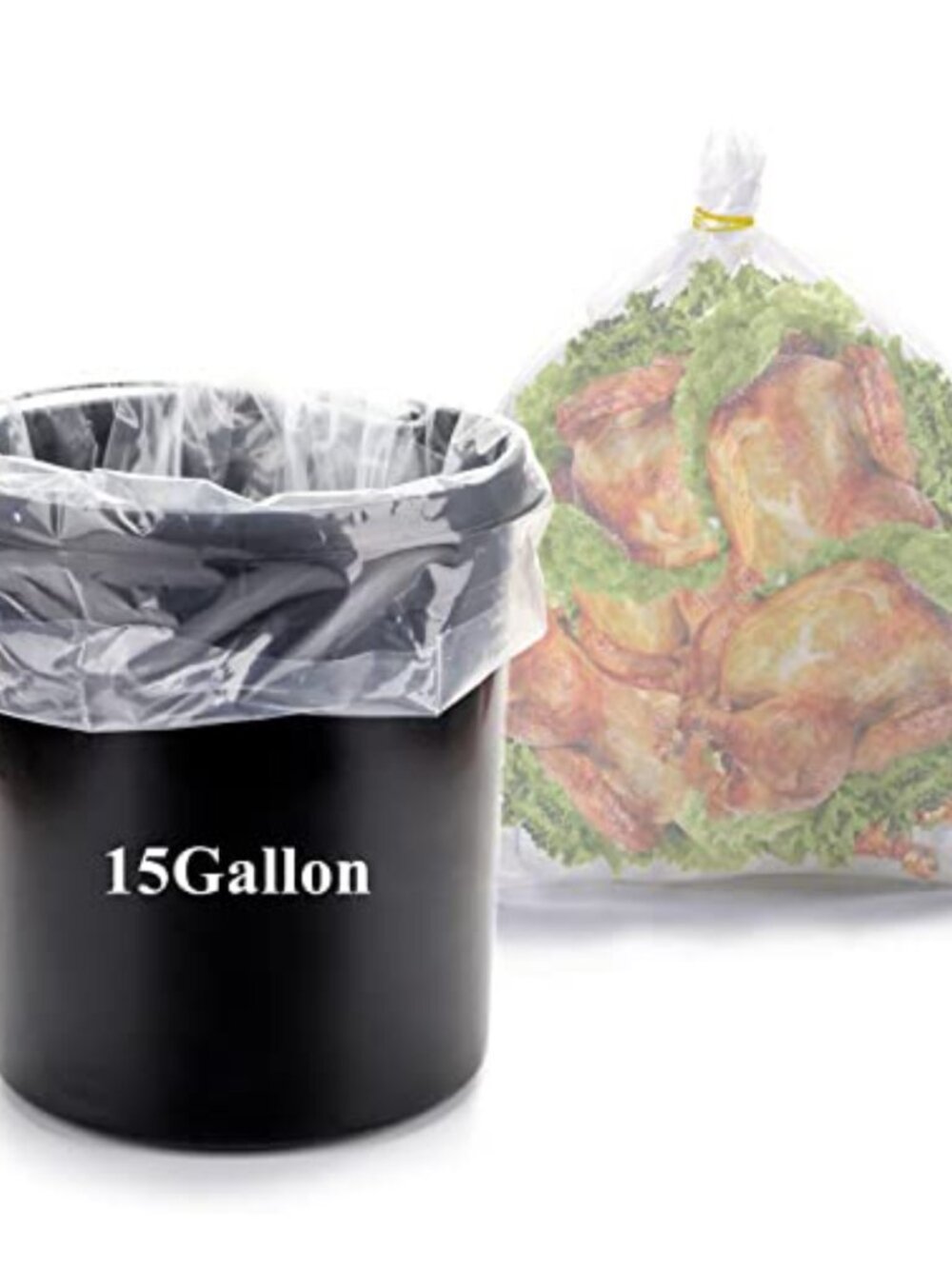 20 Pack 15 Gallon Bucket Liner Bags 5.5 Mil Heavy Duty Food Grade Plastic